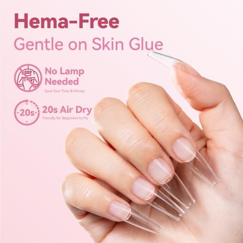 Makartt Hema-Free Semi Solid Nail Glue for Press On Nails, 20s Air Dry No UV