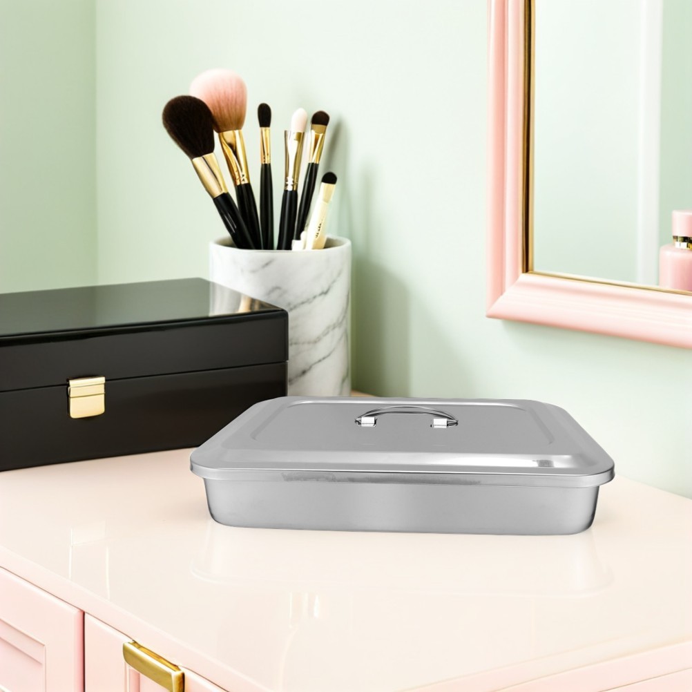 Makeup Tray for Tweezers Nail Tool Cleaner Case Art Organizer Storage