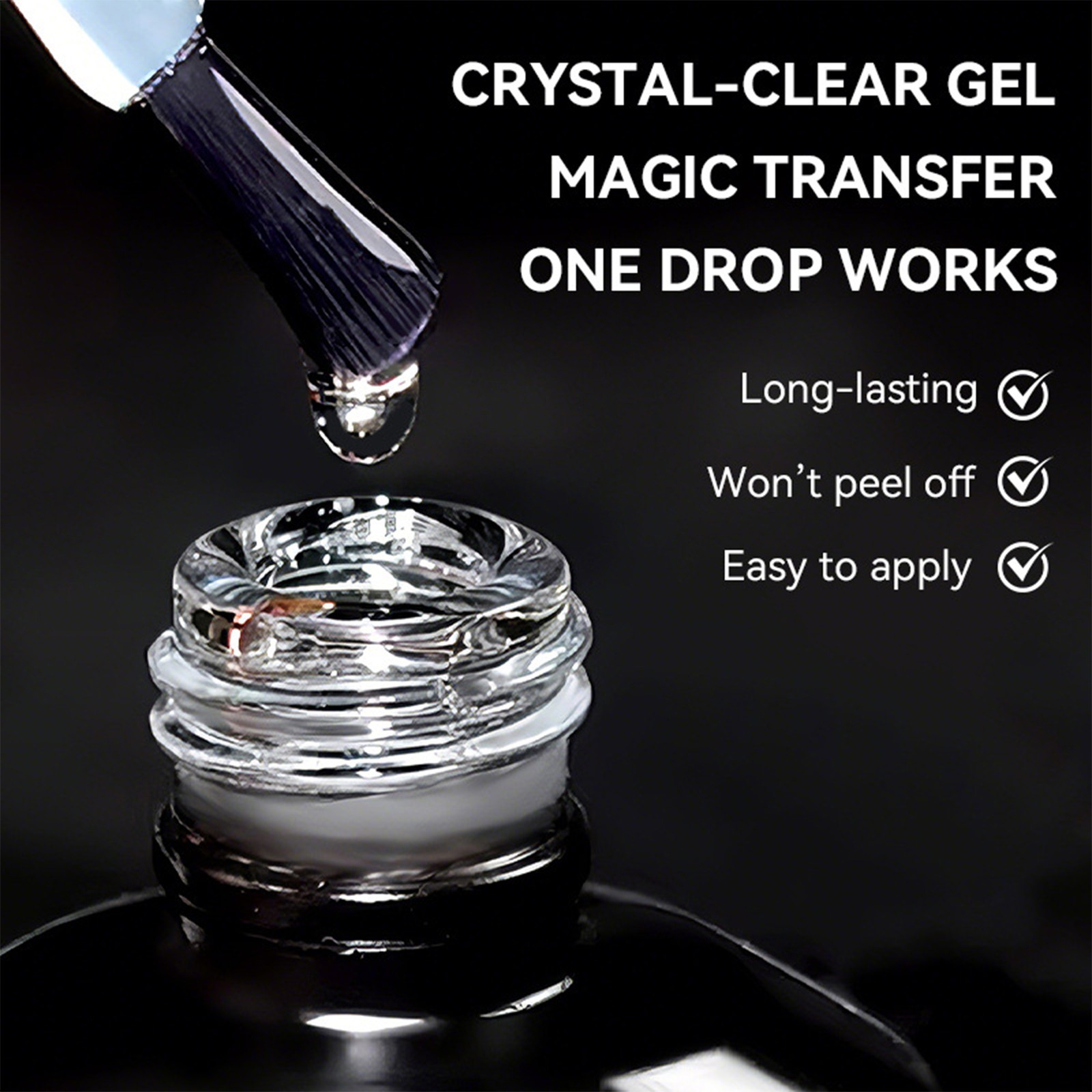 `Nail Art Foil Glue Gel 8ml UV Lamp Needed Adhesion Transfer Gel Starry Strong