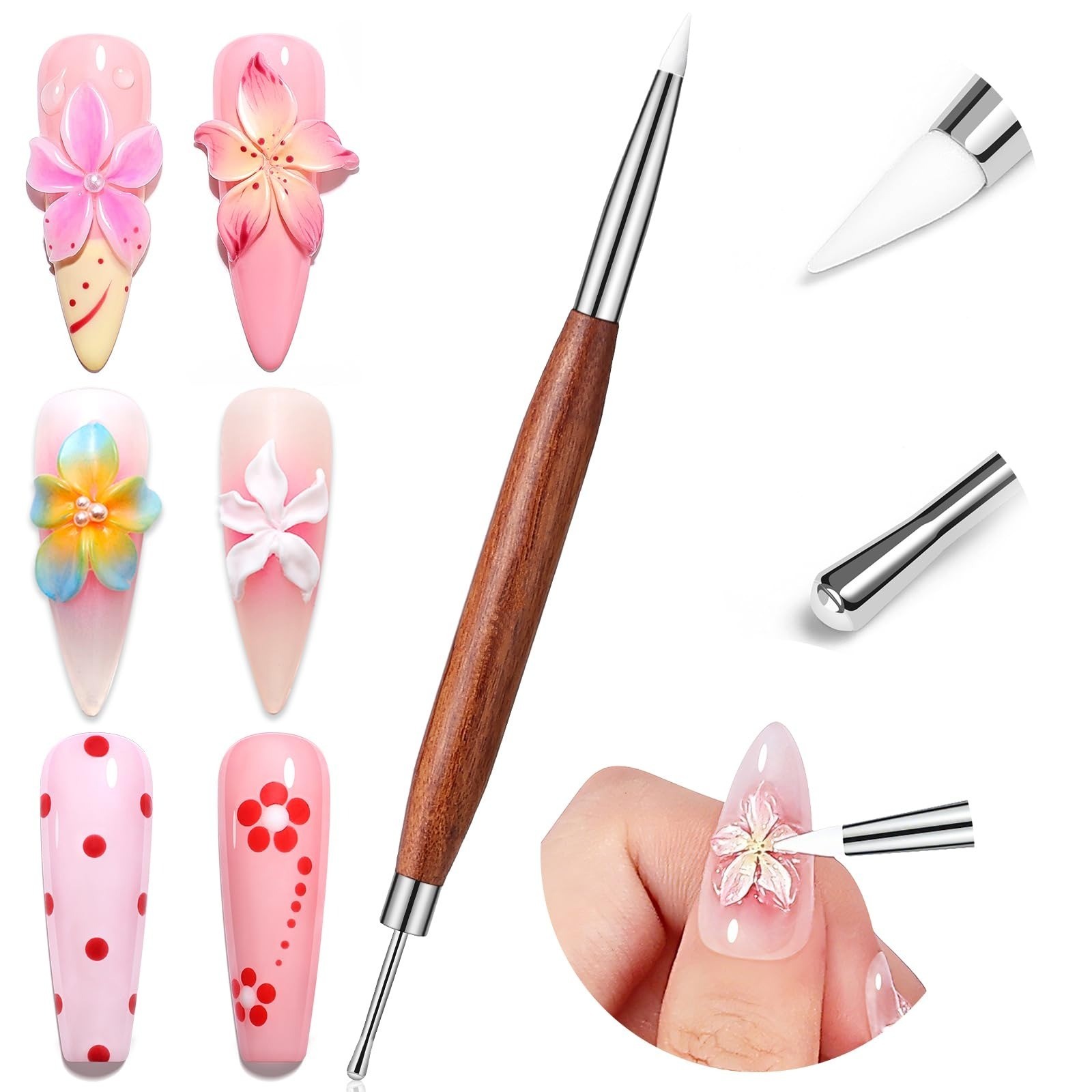 SAVILAND Acrylic Nail Brush Set – 3PCS Kolinsky Brushes for Nail Art
