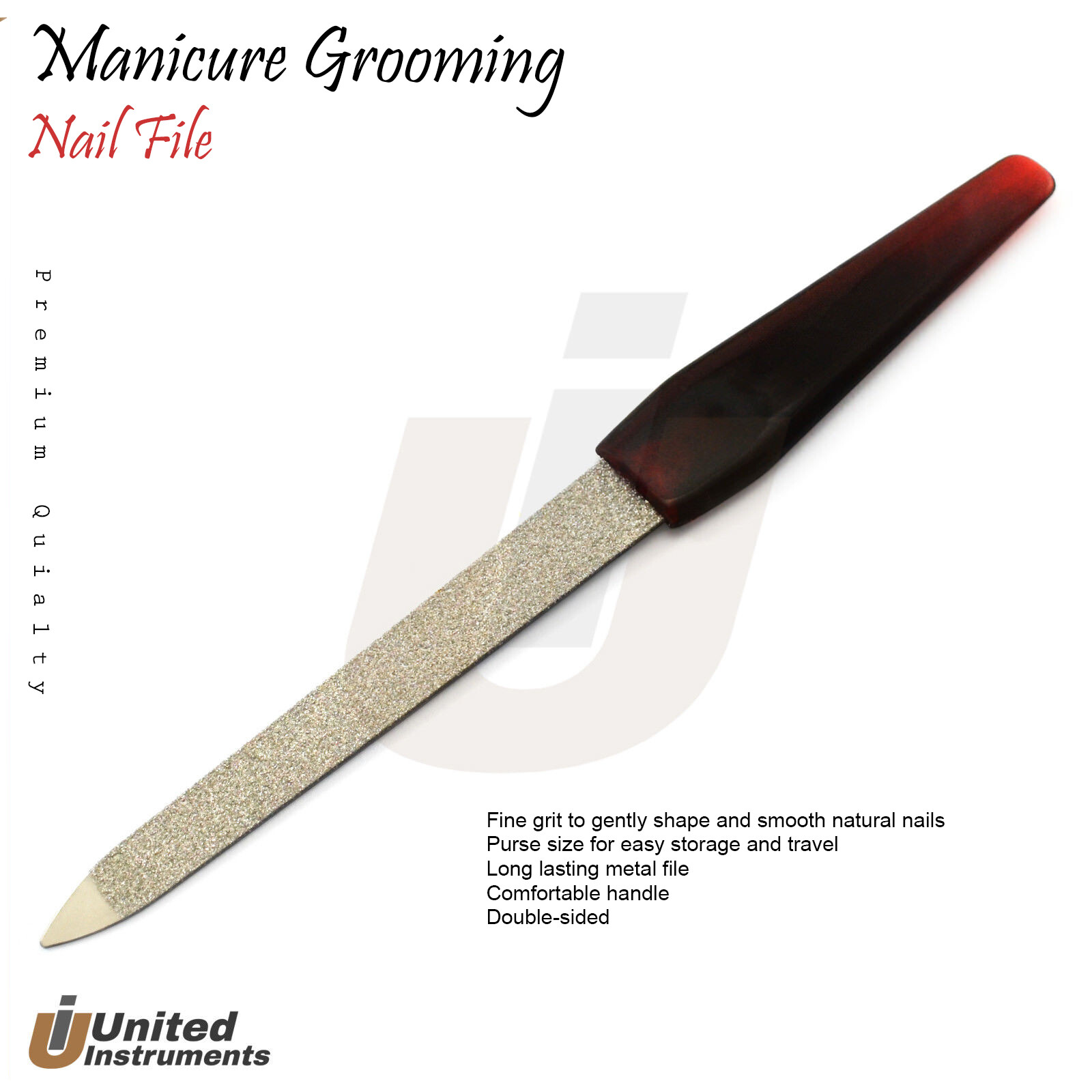 Nail File Metal Plastic Handle Cuticle Remover Manicure Buffer Nail Trimmer Tool