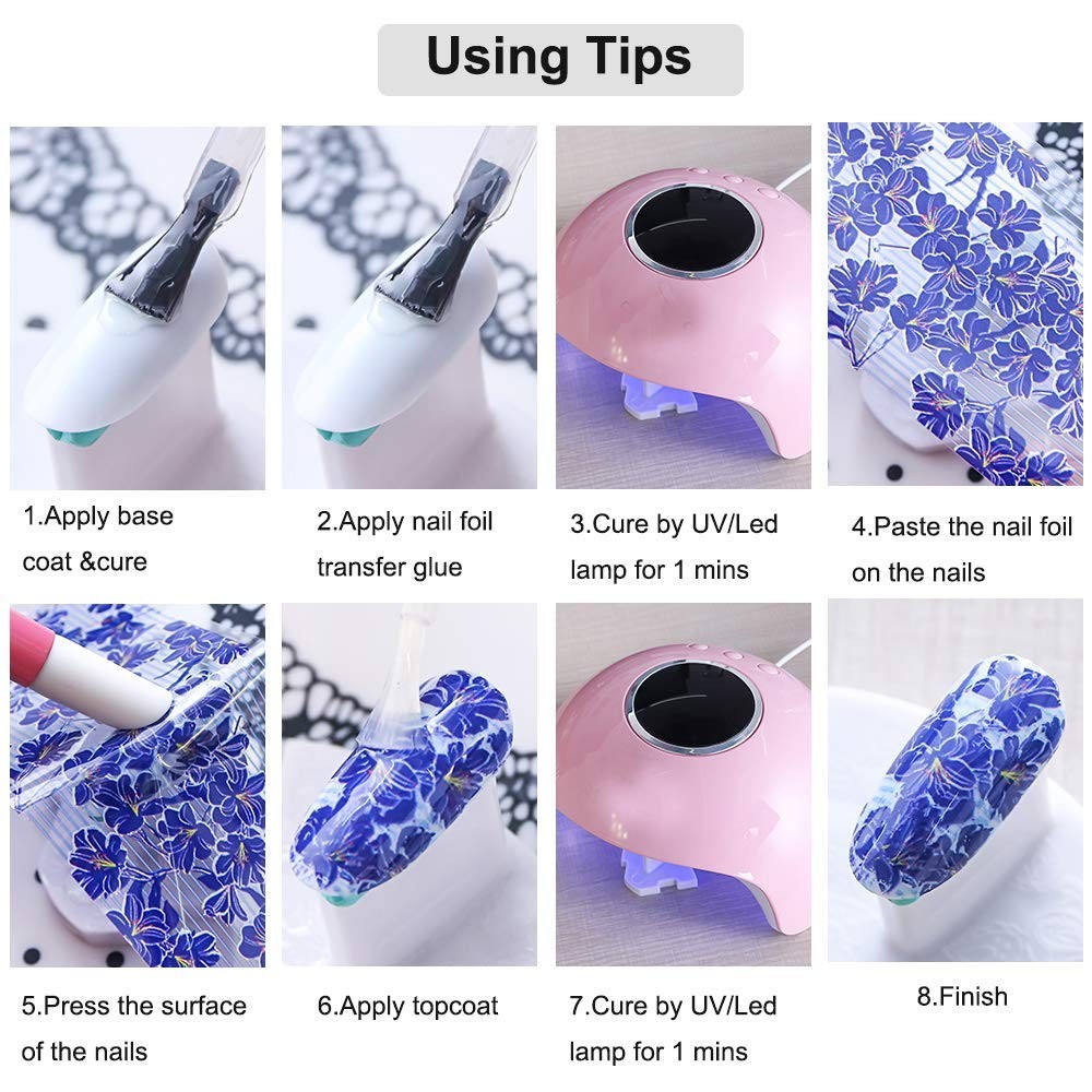 40 Rolls Starry Sky Nail Foil Adhesive Transfer Sticker Tips, EBANKU Nail Art St