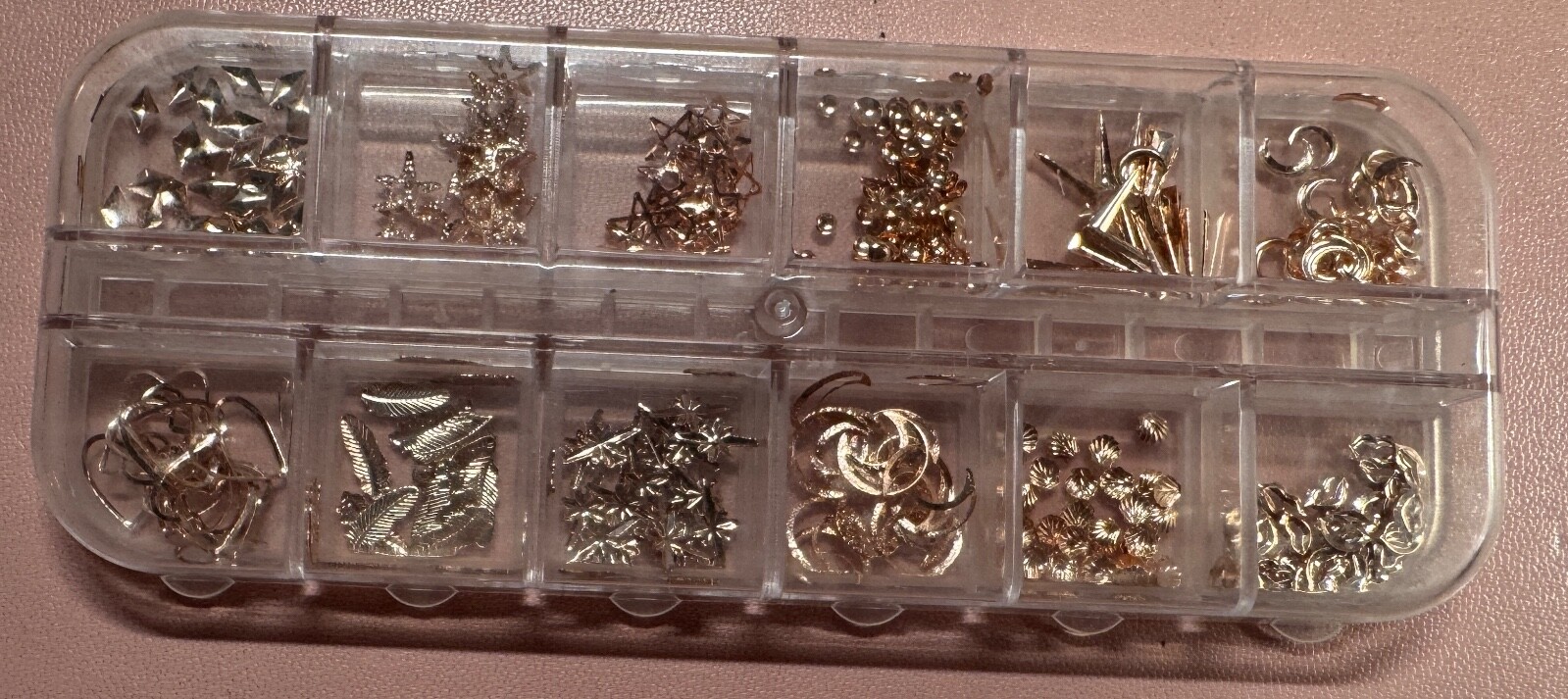 Copper Toned Nail Art Diamond, Star, Round Ball, Stiletto, Moon, Lips, Shell
