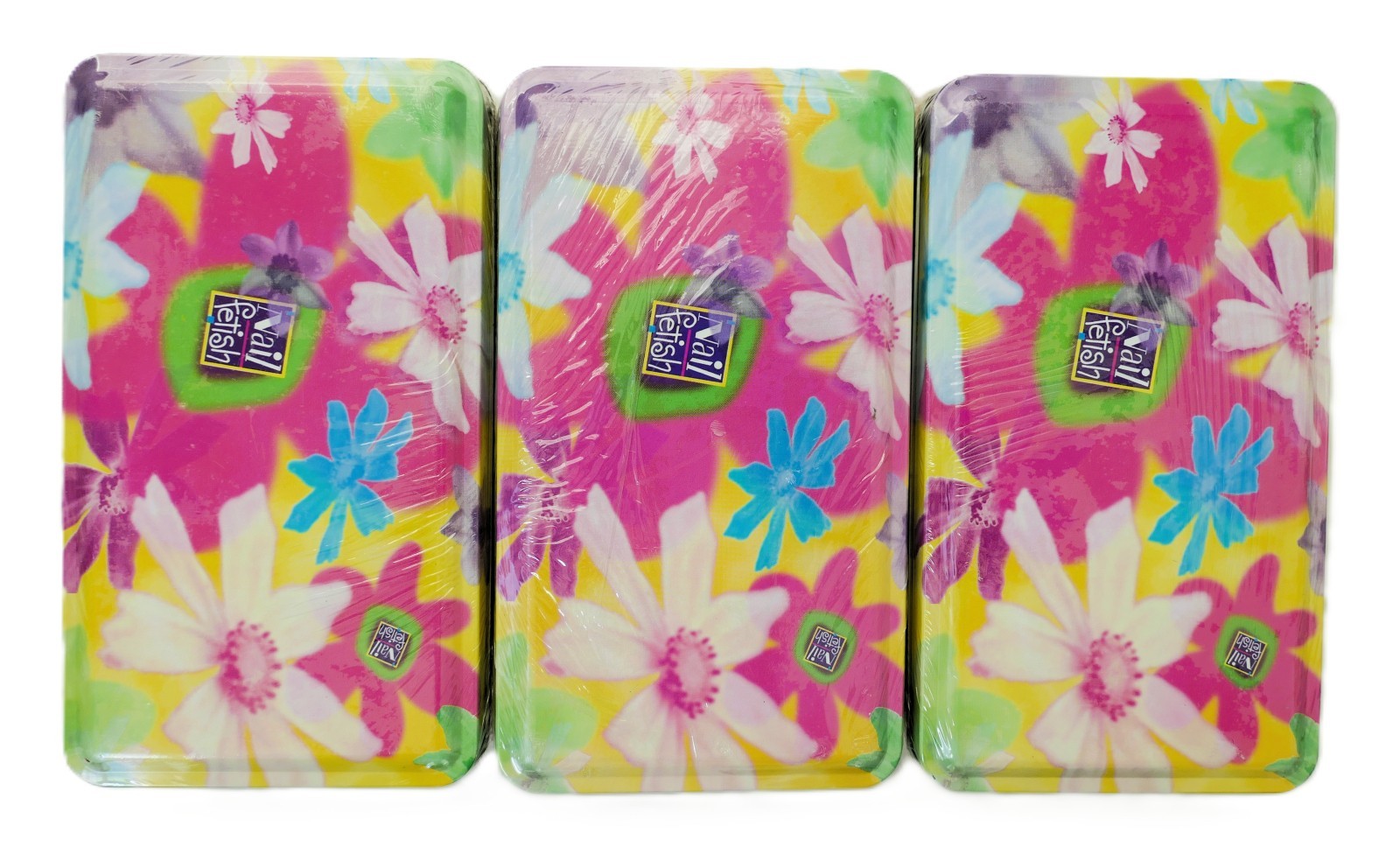 3 Pack Kids Nail Art Gift Tin Set • Press‑On Nails, Charms, Adhesive Tabs & Nail