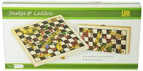 CHH Games Folding Wooden Snakes and Ladders Game