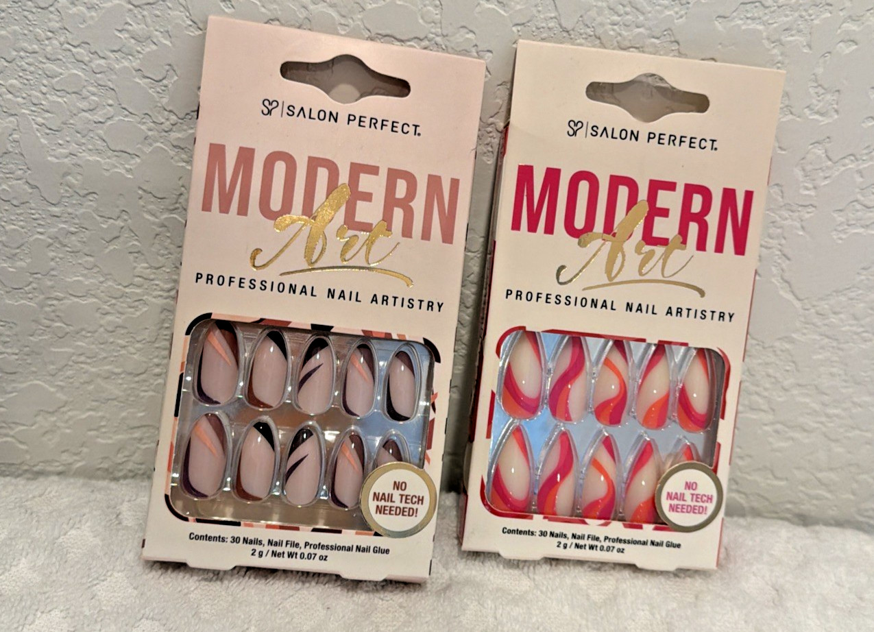 Set Of 2 Modern Nostalgia & Modern Art Salon Perfect Nails SEALED NEW With Glue