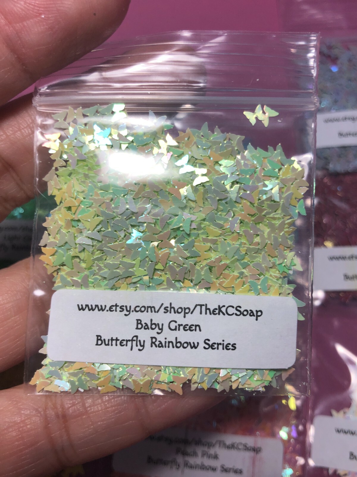 Solvent Resistant BUTTERFLY Shape Glitter Rainbow Series Nail Art Face Body USA