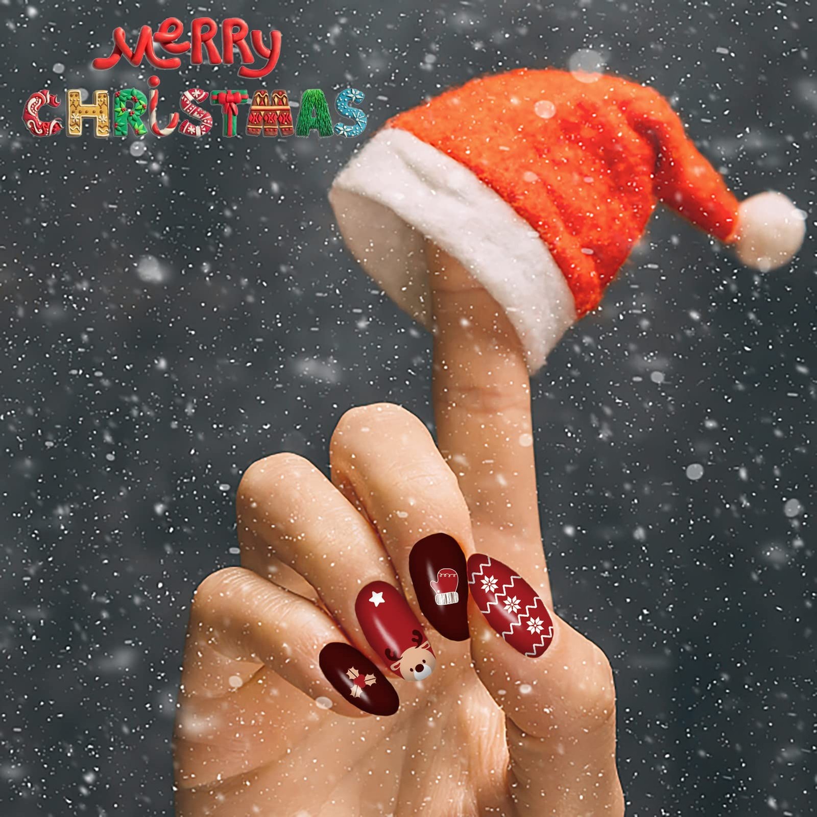 12 Sheets Christmas Nail Wraps Full Stickers Polish 12 Sheets，christmas
