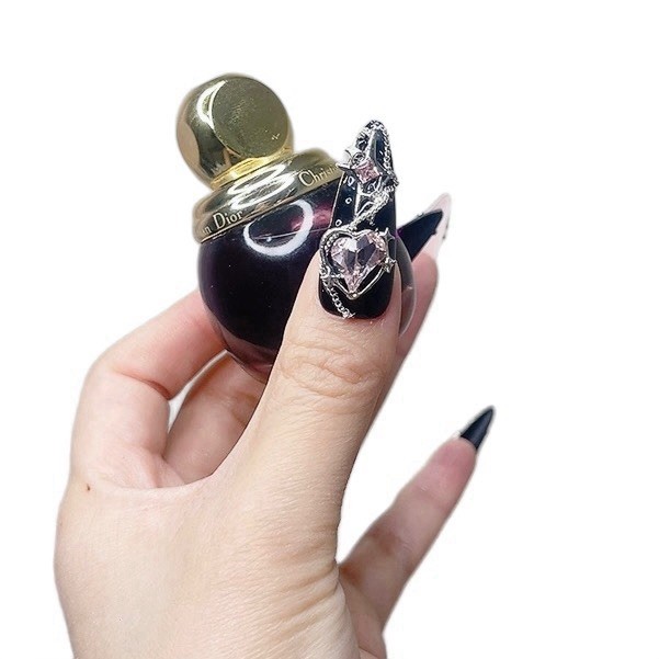 Press on Nails Long Stiletto Black and Pink Color Gothic Style (088)