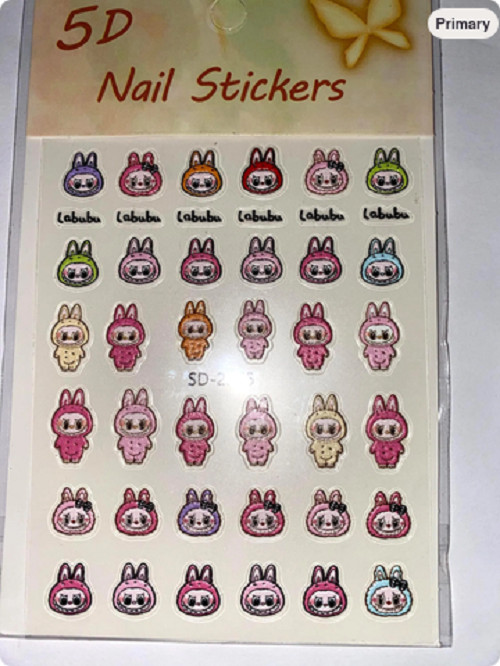 Set Of 5D Nail Decals Character Themed Nail Art Stickers
