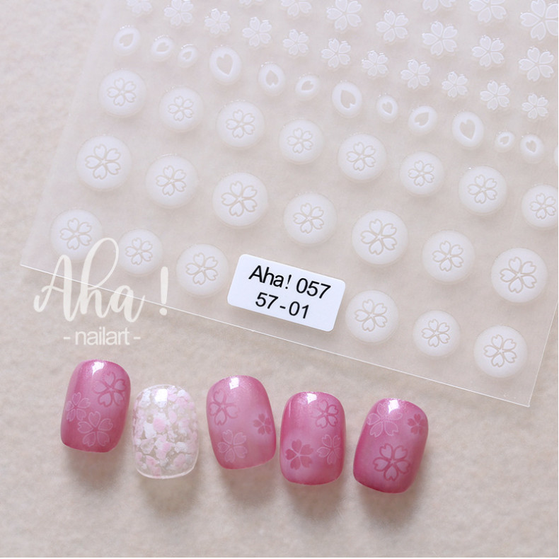 Nail Decoration Sticker Semi-transparent Hollow Flower Heart Adhesive Decor NH19