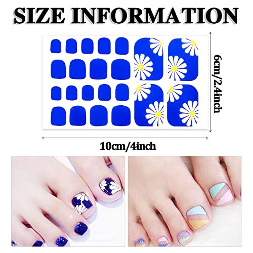 660 Pieces 30 Sheets Toe Nail Polish Strips Nail Stickers Full Nail Wraps Kit1