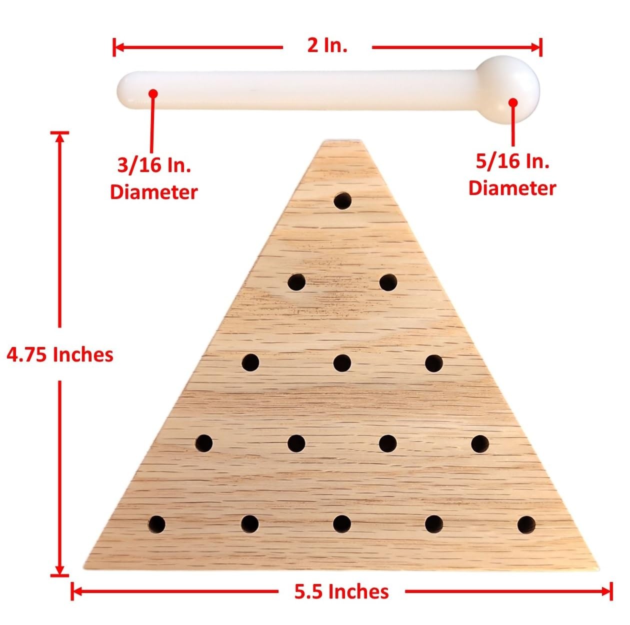Solid Oak Wooden Peg Game Tricky Triangle, Classic Small, Natural