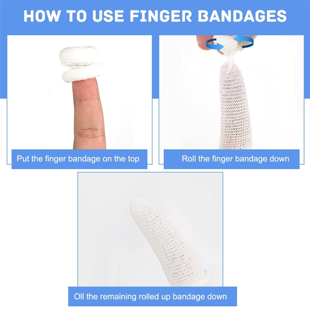 30 Pcs Bobs Thumb Bandage Finger Bandage Tubular Cotton Finger Cots for Kitchen