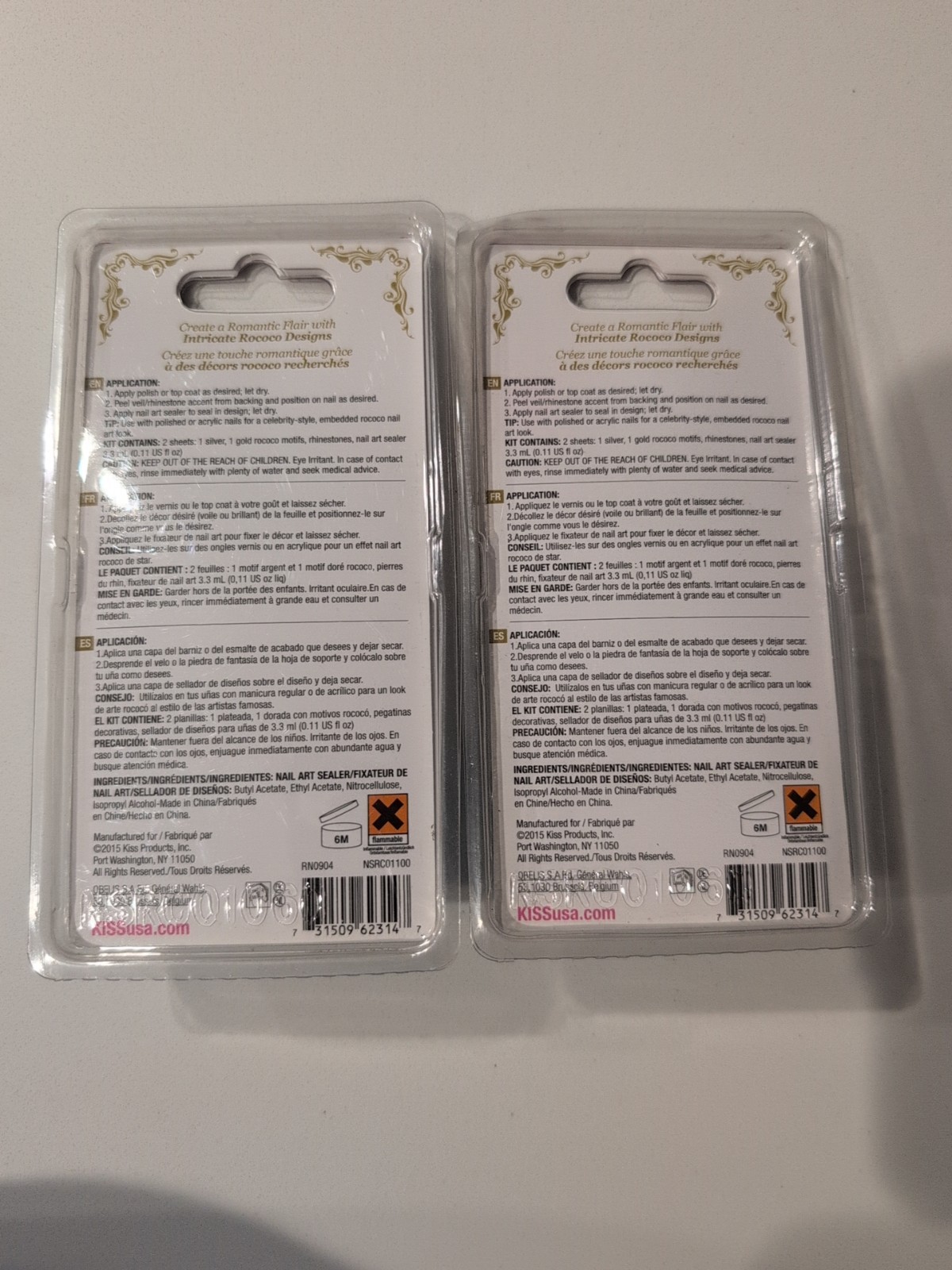2 pack KISS Salon Secrets Rococo Veil Kit 62314 NSRC01 True Art for Nails Sealed