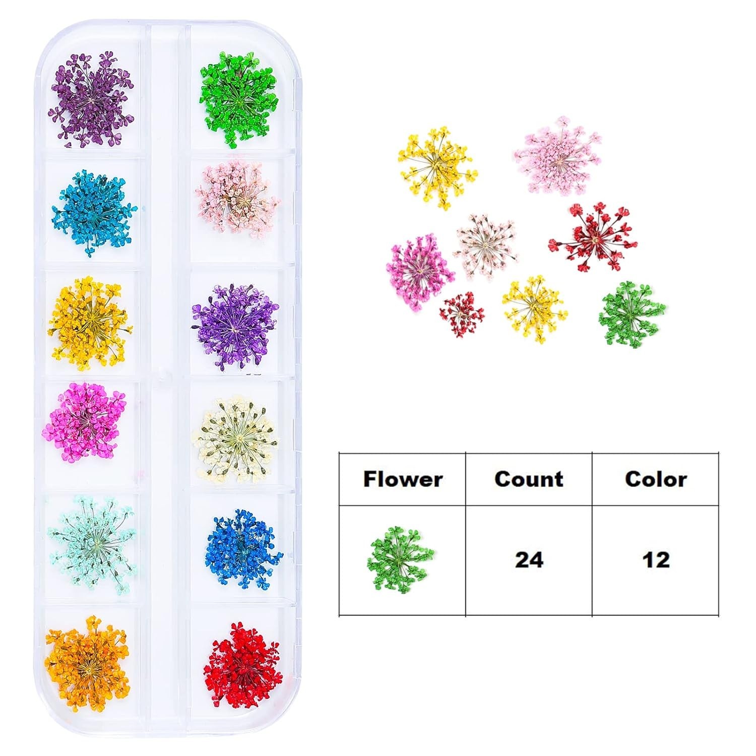 Dried Flowers for Resin Craft Nail Art Mix Small Mini Dry Flowers Pack of 6 B…