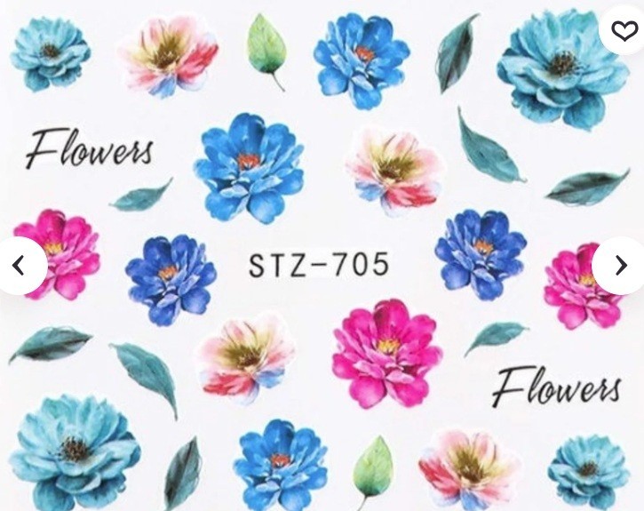 Flower, Floral Nail Art Water Decals DIY Nail (Group 5)