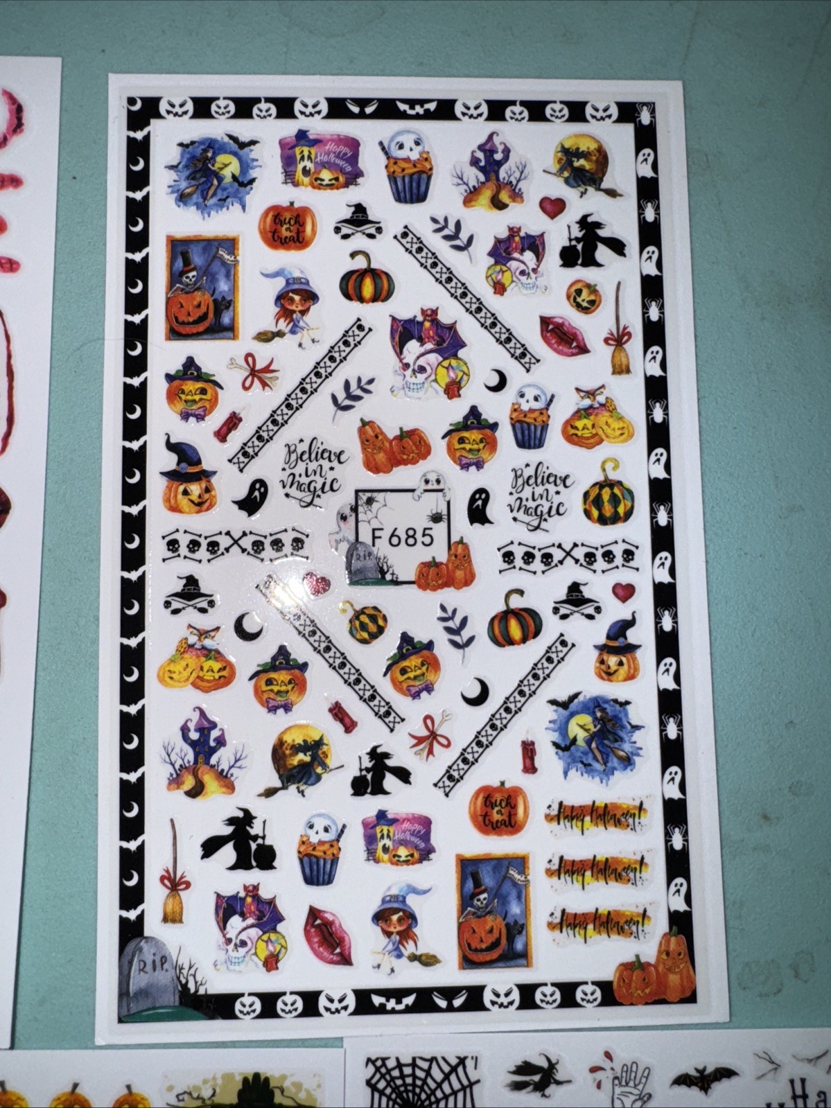 Halloween Nail Stickers Pumpkins Ghost Skull Ect Nail Art Stickers Nail Decal