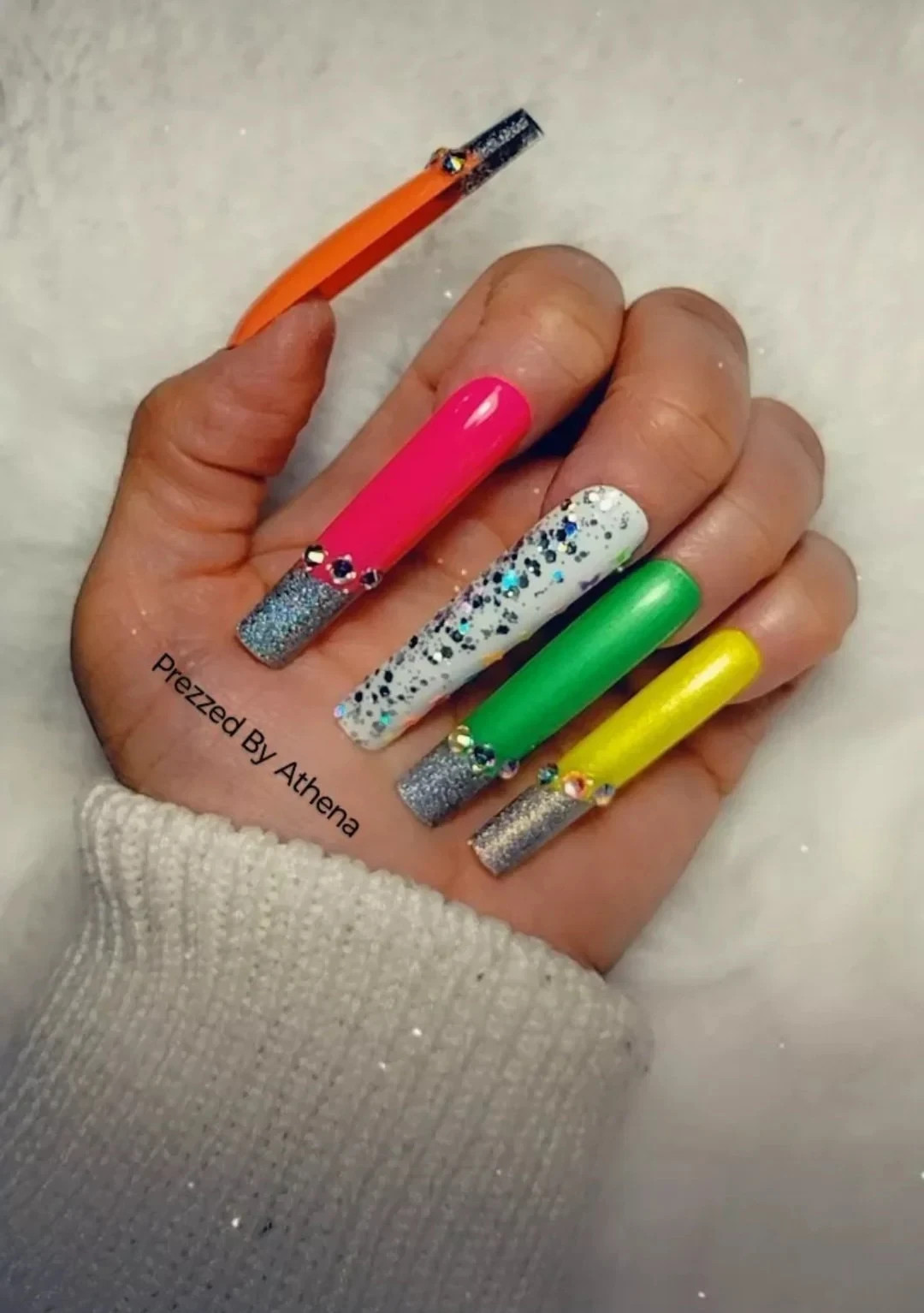 Luxury Handmade Press-On Nails I Reusable I Summer Butterfly ISquare Shape l 3XL