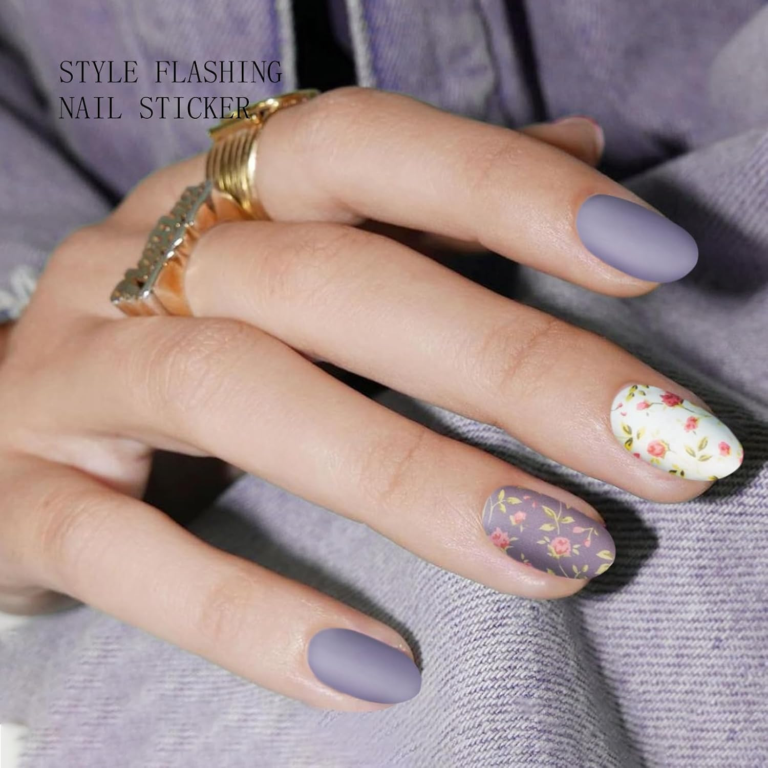 Semi Cured Gel Strips Nail Art Sticker Wrap Flower