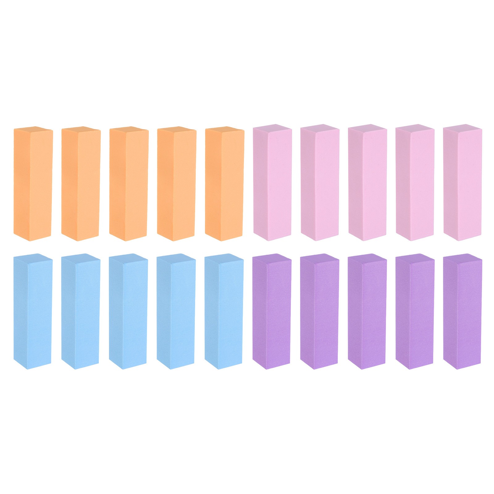 20pcs Nail Buffer Block 120 Grit Nail File for Nail Buffing, Mix Four Colors