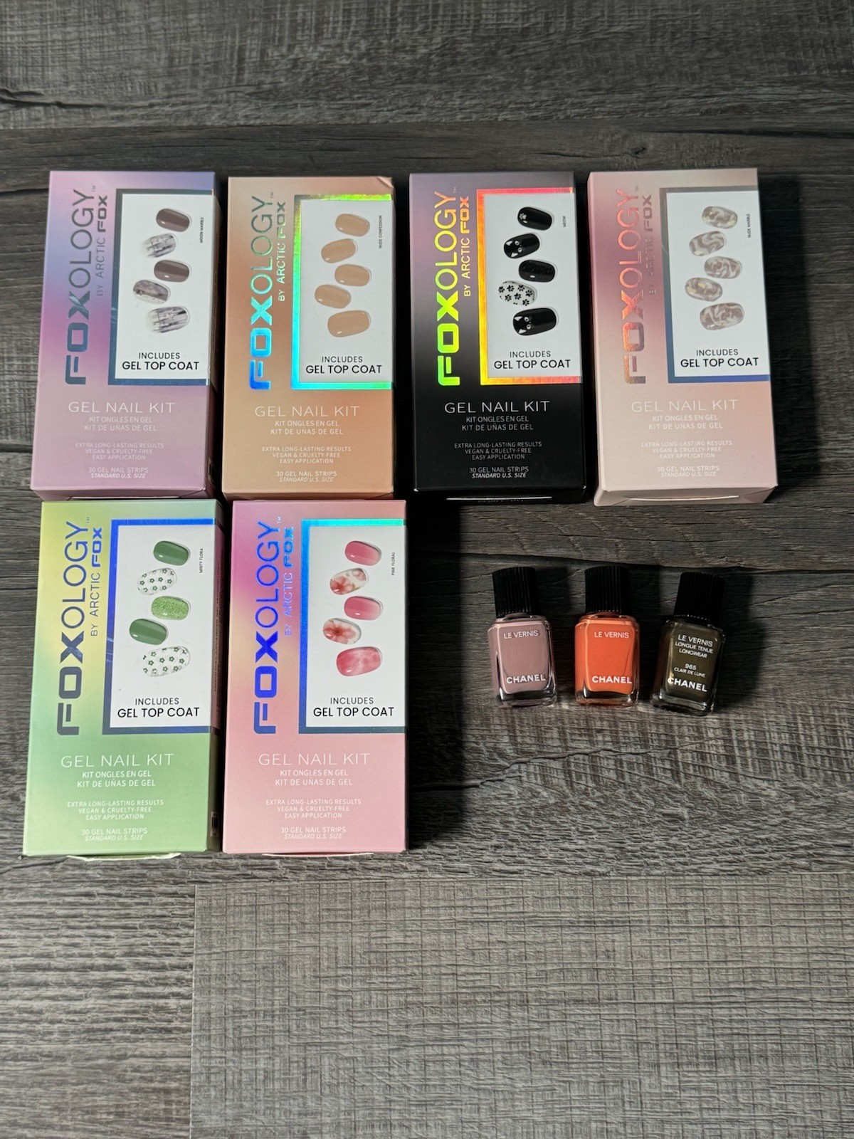 Chanel and Arctic Fox Foxology Nail Polish Set Gel Nail Strip Kits New in Box