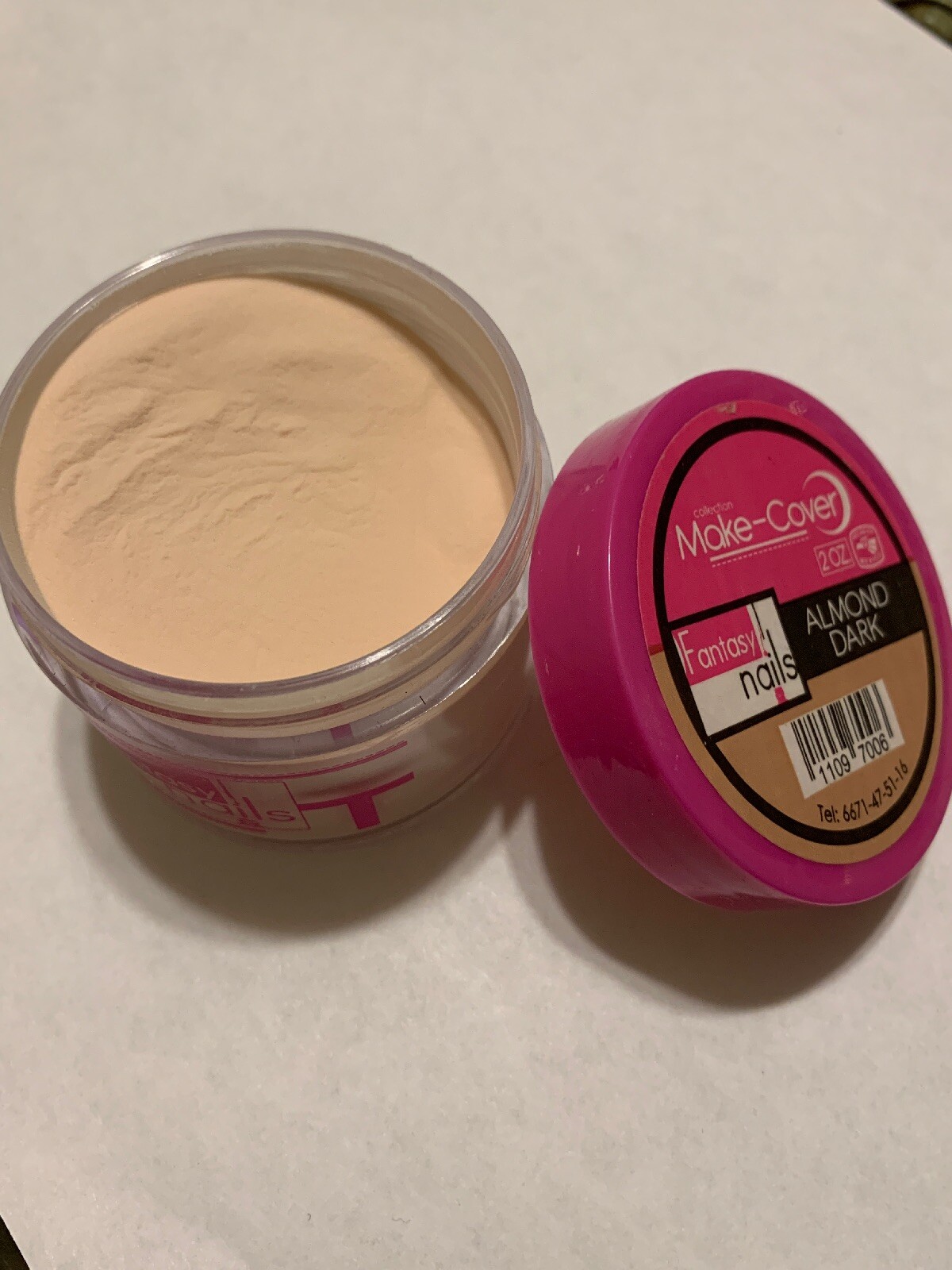 polvo makeup de fantasy nails Color dark almond de 2oz