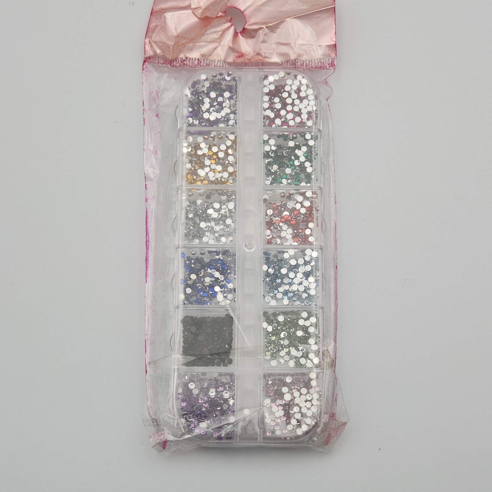 Multicolor Round Rhinestones Assorted Colors Sparkle Nail Art Decoration Set