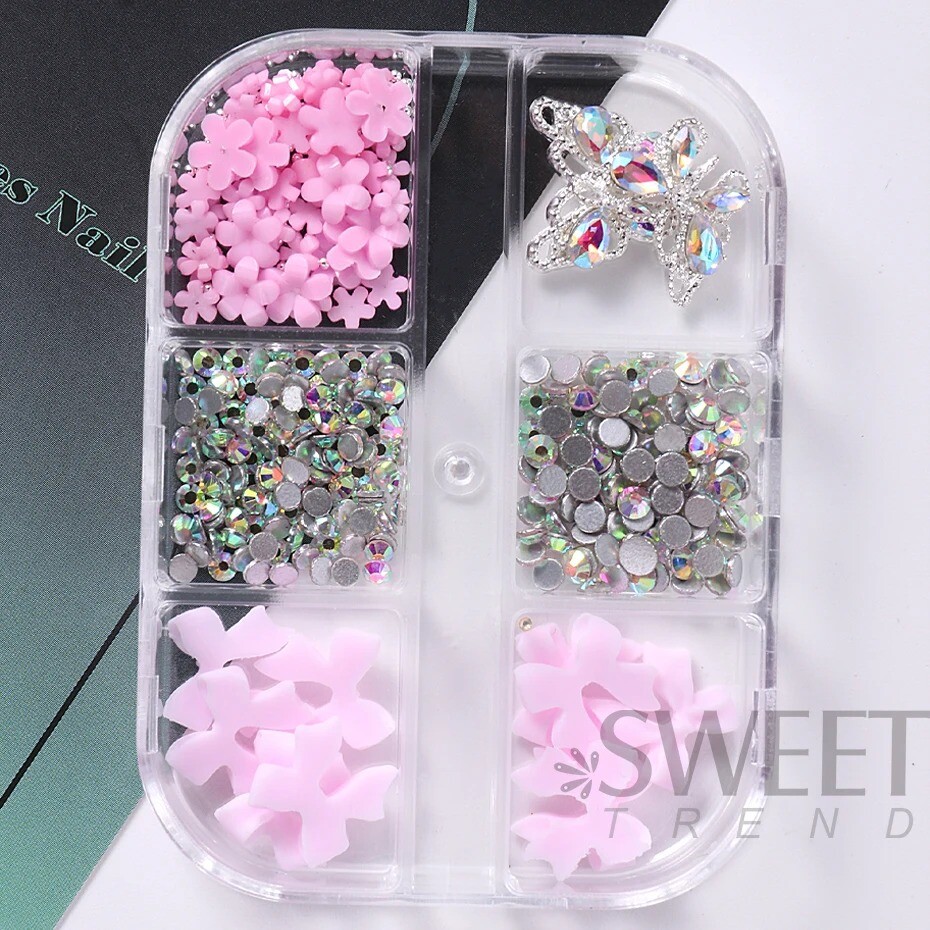 3DNail Charm Flower Nail Art Stickers Decals DIY Art Jewelry Nail Decoration