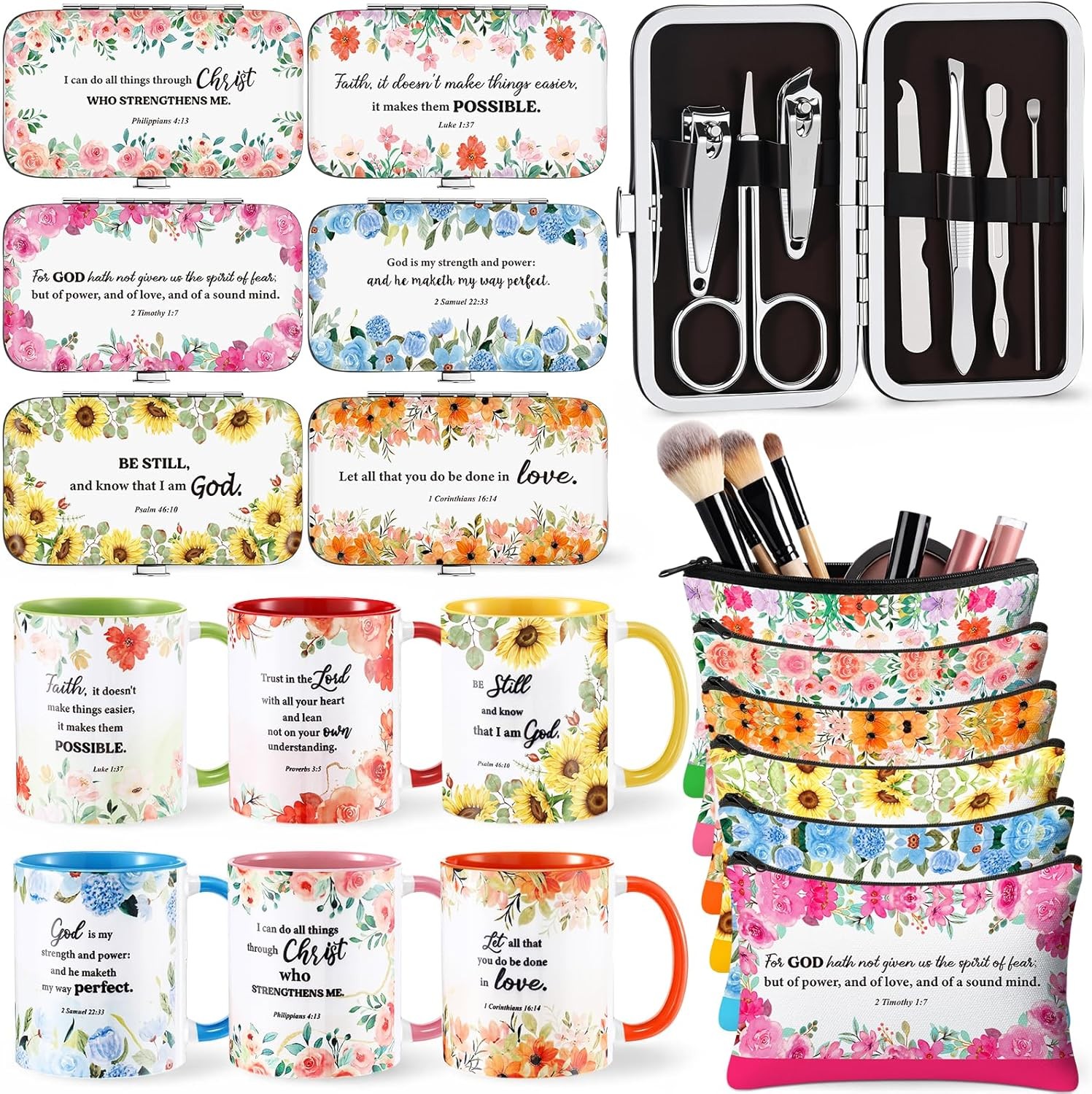 18 Pcs Mothers Day Christian Bulk for Women Bible Verse Floral Nail