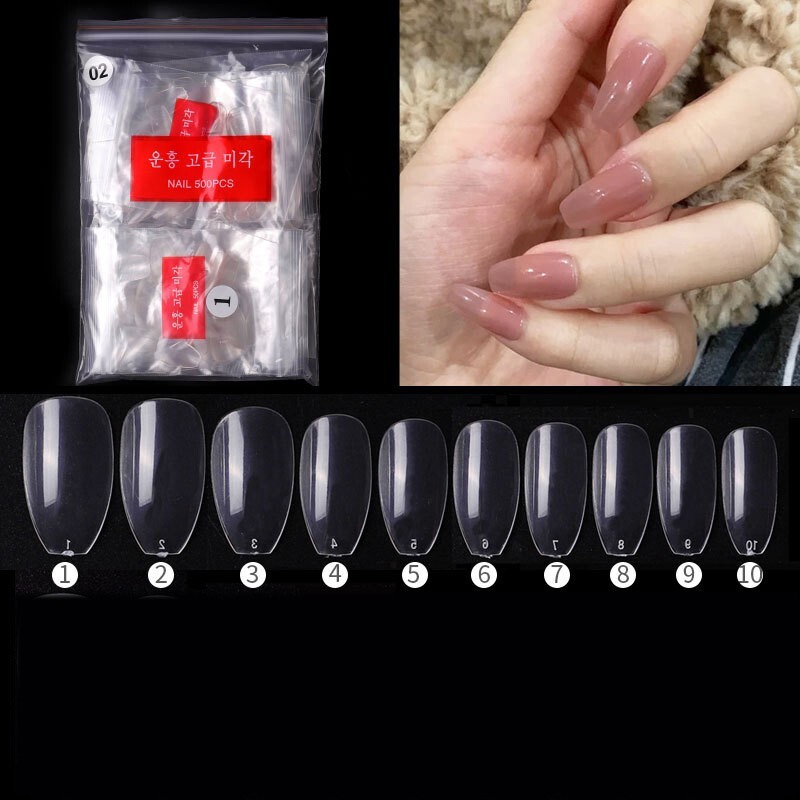 Ballerina Coffin Fake Nails Flat Full Cover Artificial False Nail Tips 500pcs