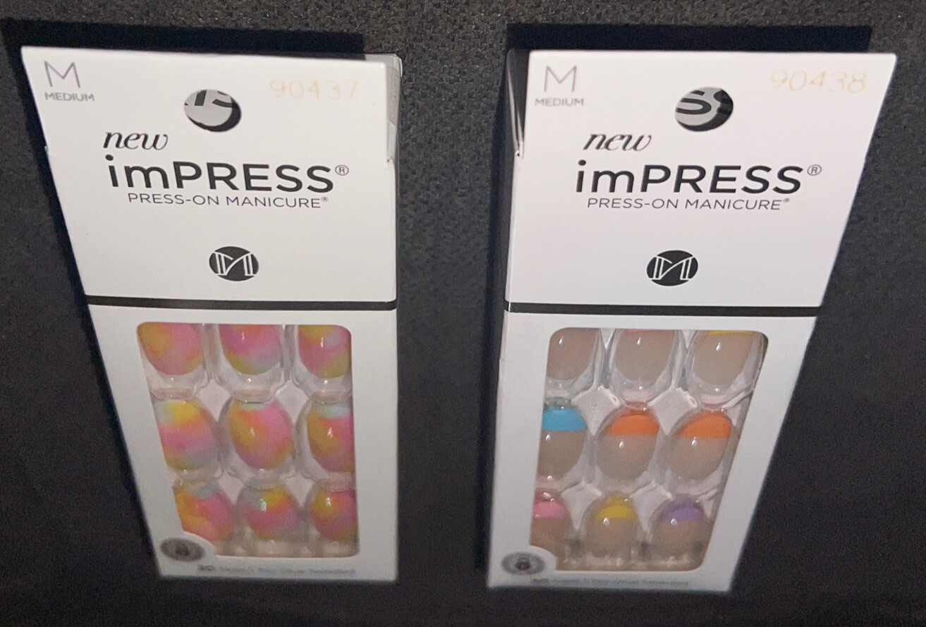 Kiss imPRESS Press-On💅Medium Length Nails CANDY🍬SYRUP&YOUNG💕LOVE{30Nails Ea}