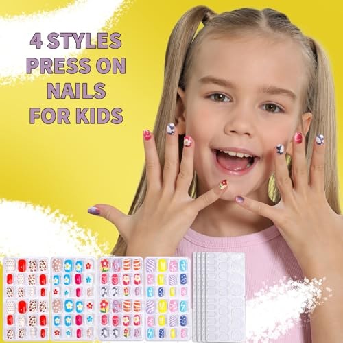 Nail Kit for Girls, Press on Nails for Teens, Nail Polish Set for Girls,
