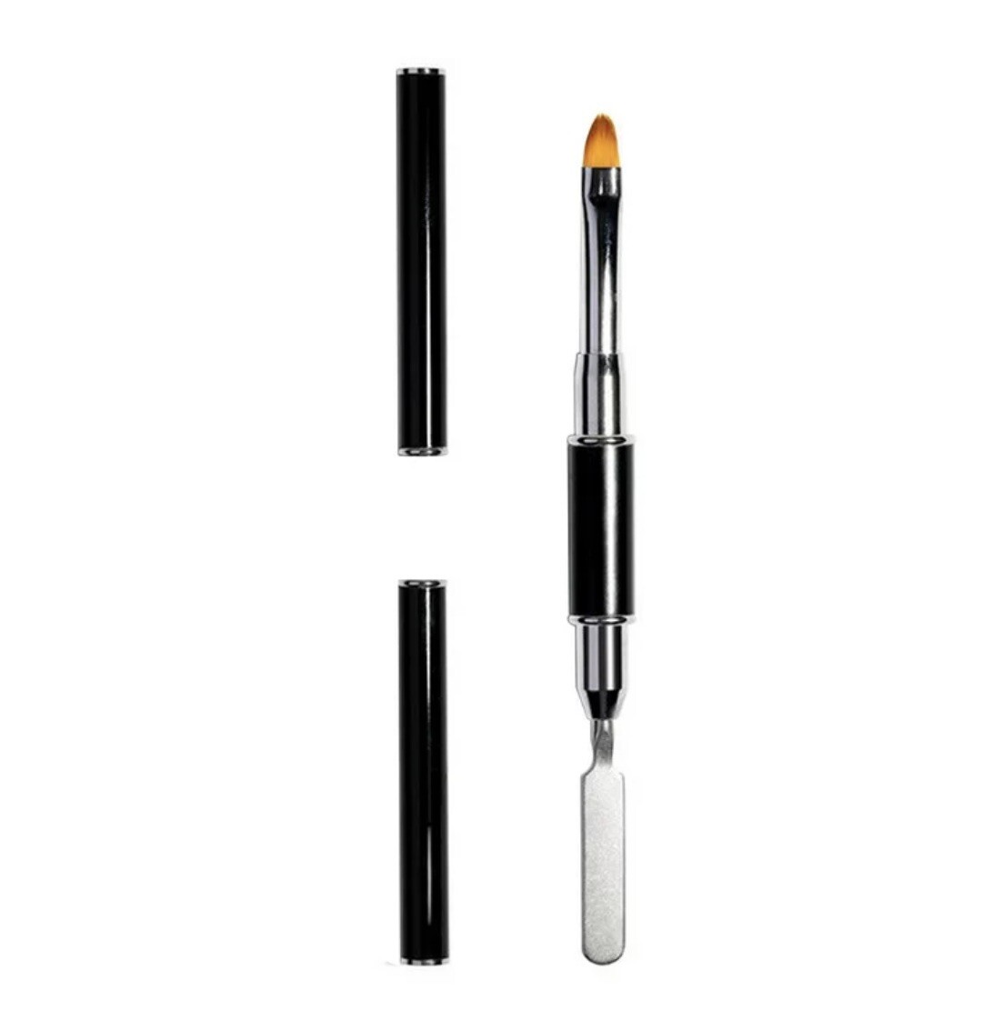 Poly Gel Brush UV LED Nail Acrylic Builder Double End Spatula & Stainless Steel
