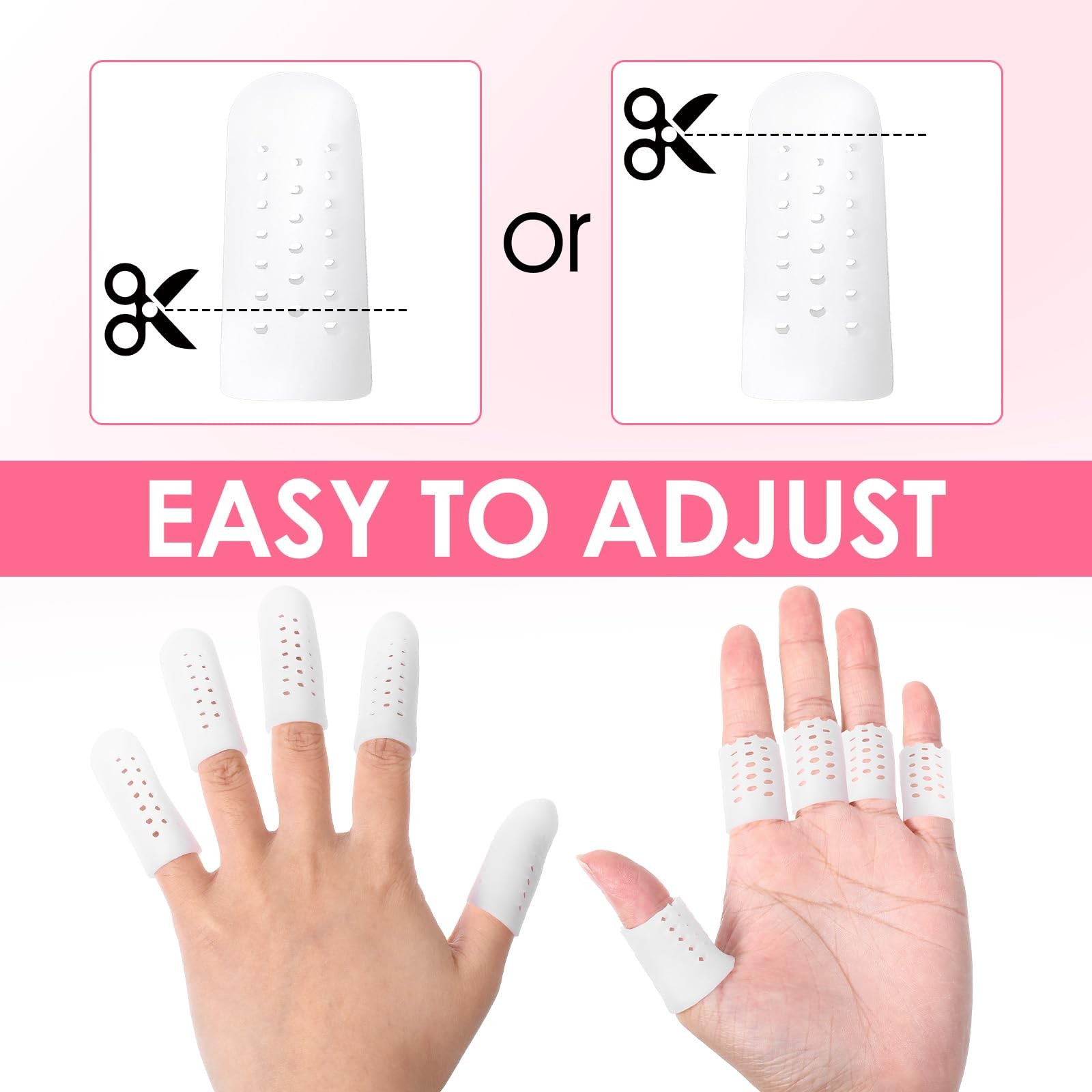 Wanmu 20 Pcs Gel Finger Cots with Air Holes, Nail Biting Prevention Finger Pr…