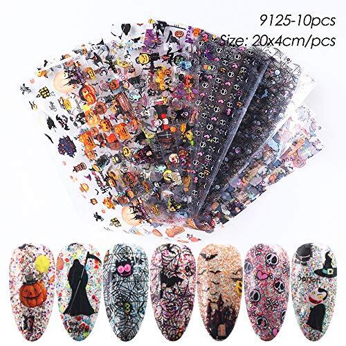 Halloween Nail Foil Set Fall Nail Decals Day of The Dead Nail Art Stickers