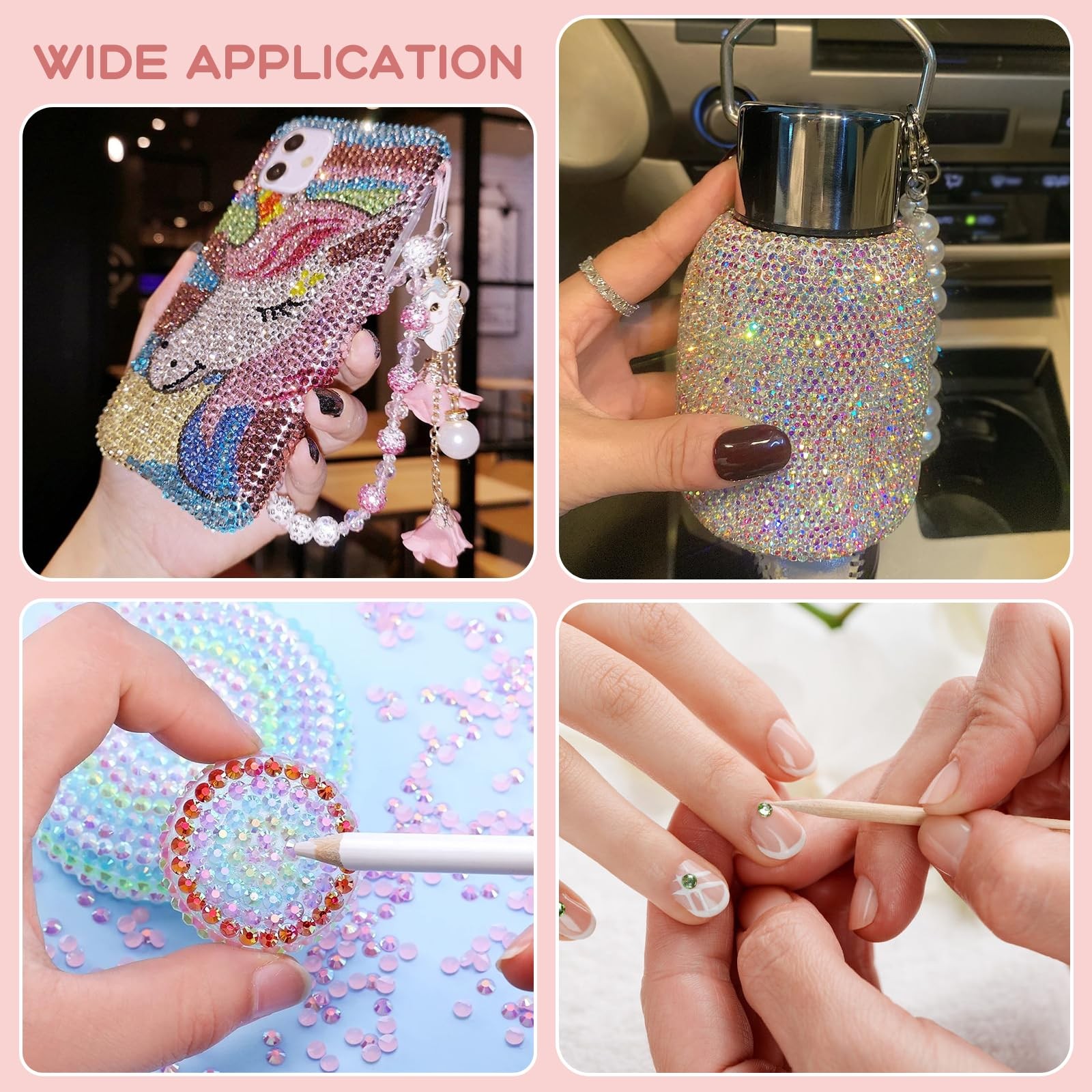 Acrridi Bedazzling Kit 36000Pcs 72 Colors Resin Jelly Rhinestones