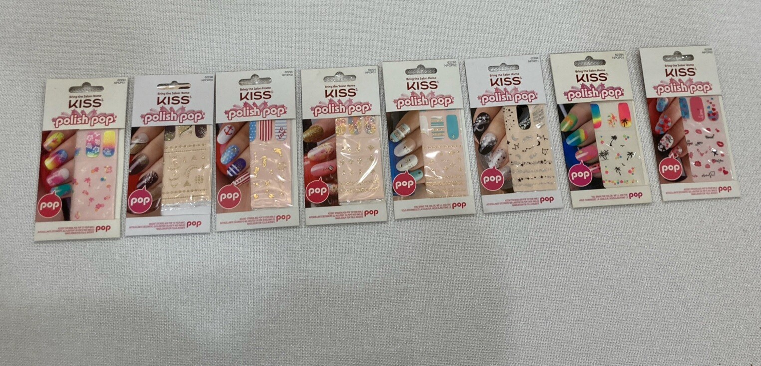 Kiss Polish Pop Nail Art Stickers 62295 Tribal & Nautical Design Mixed 8 Packs