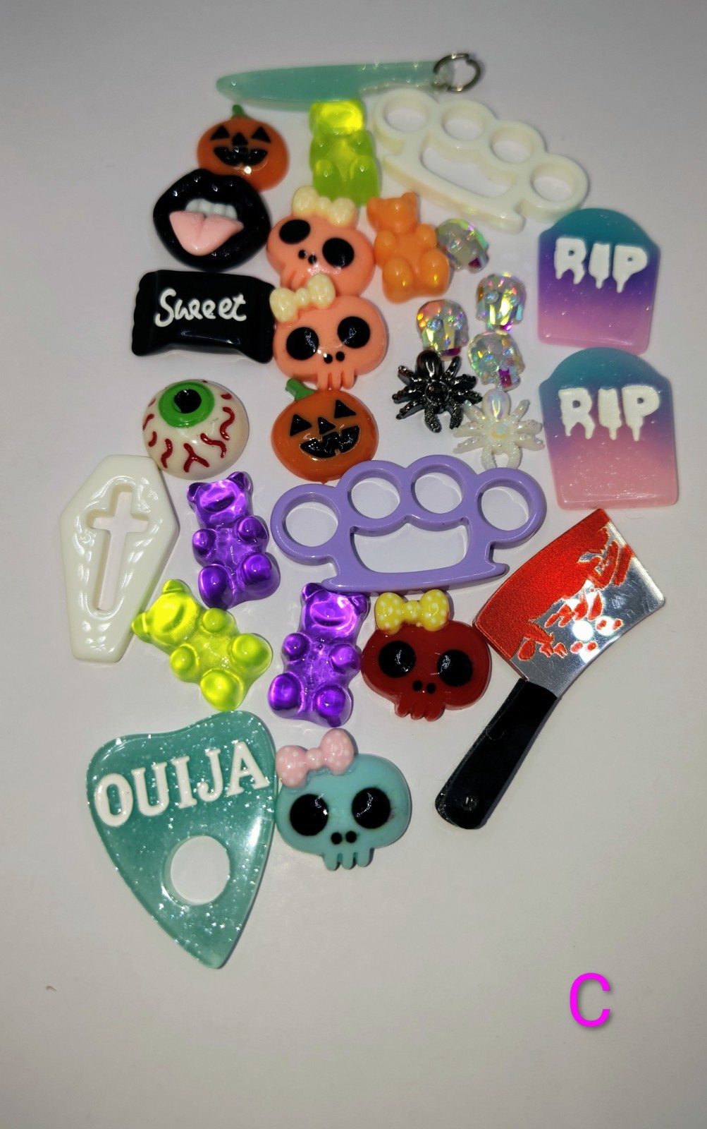 26 Resin Mixed Cartoon Kitty Flat back Halloween Theme DIY Nail Art Charms