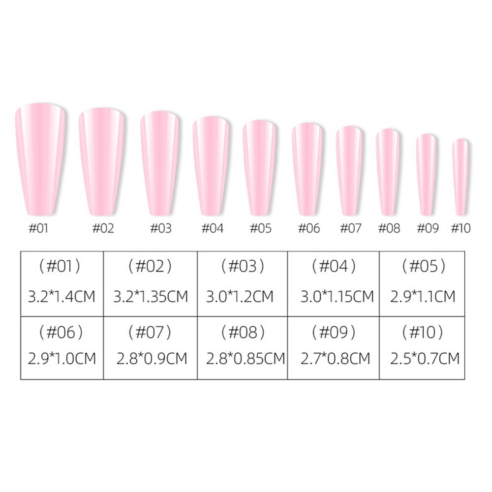 100Pcs False Nail Tips Colors Full Cover Long Ballerina Fake Nails Art Decor DIY