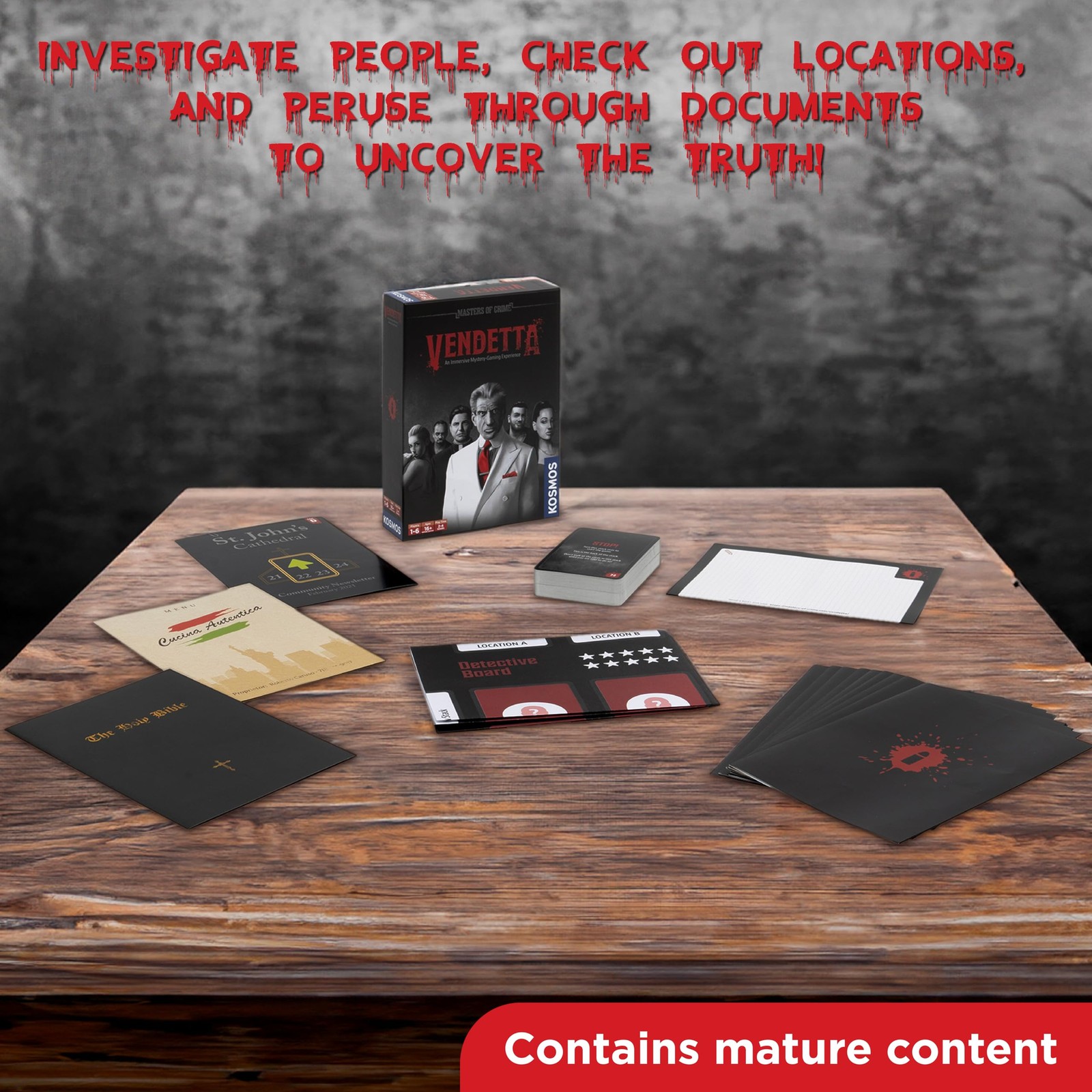 Masters of Crime: Vendetta 2 inches (W) x 6.5 (L) x 0.1 (H), Red