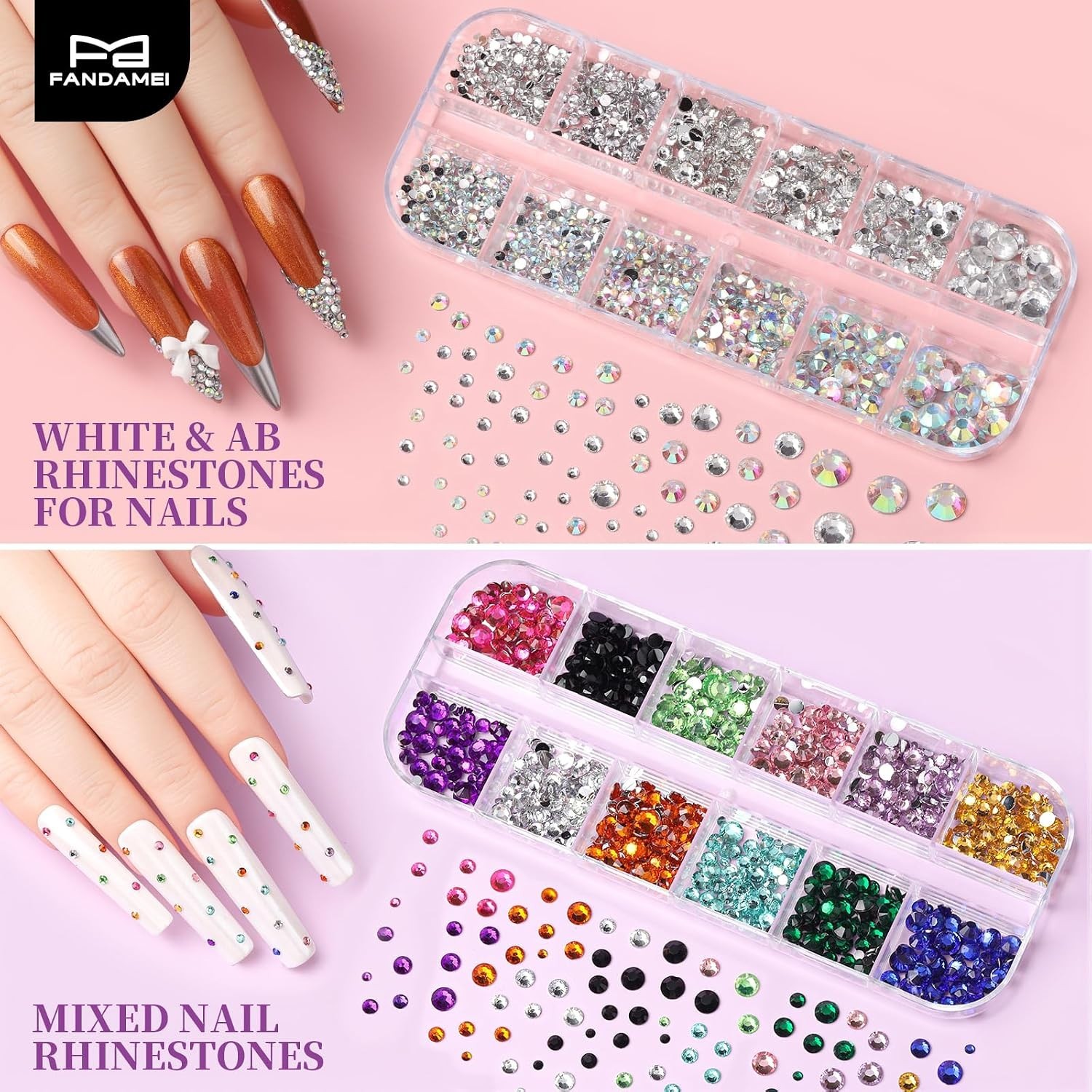 Nail Art Tools, Acrylic Nail Brush, Nail Stand, Nail Gems And Rhinestones, Na…