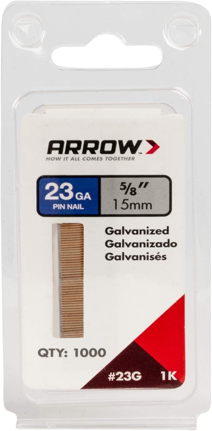 Arrow 5/8-Inch Collated Pin Nails – 1000 Count, Ideal for DIY Enthusiasts