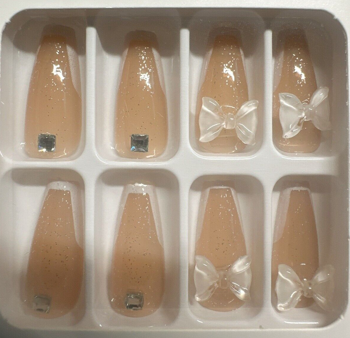 Press on Nails with stone. One Minute Nail tip 24pcs in box