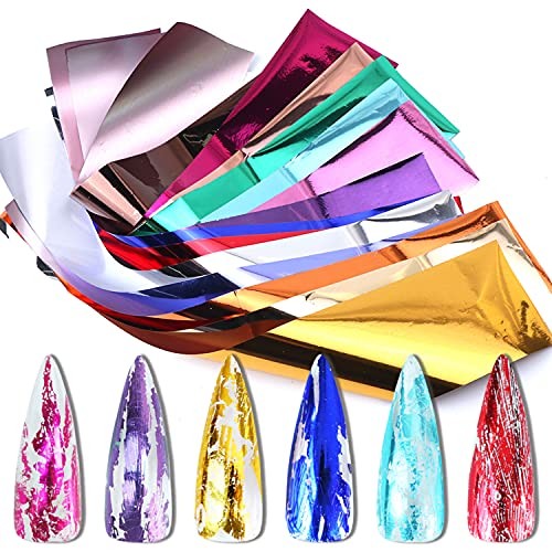 14 Colors Metallic Nail Foil Transfer Stickers Nail Art Accessories