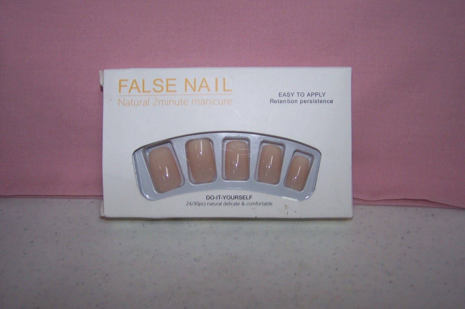 False Nail natural 2 Minute Manicure Do-It-Yourself Easy to Apply 24/30 pcs. NEW