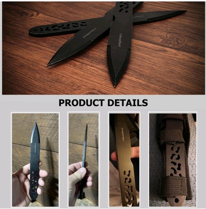 Throwing Spikes Set, 9.25 inches Throwing Set 0.236″ Thick Stainless Steel Th…