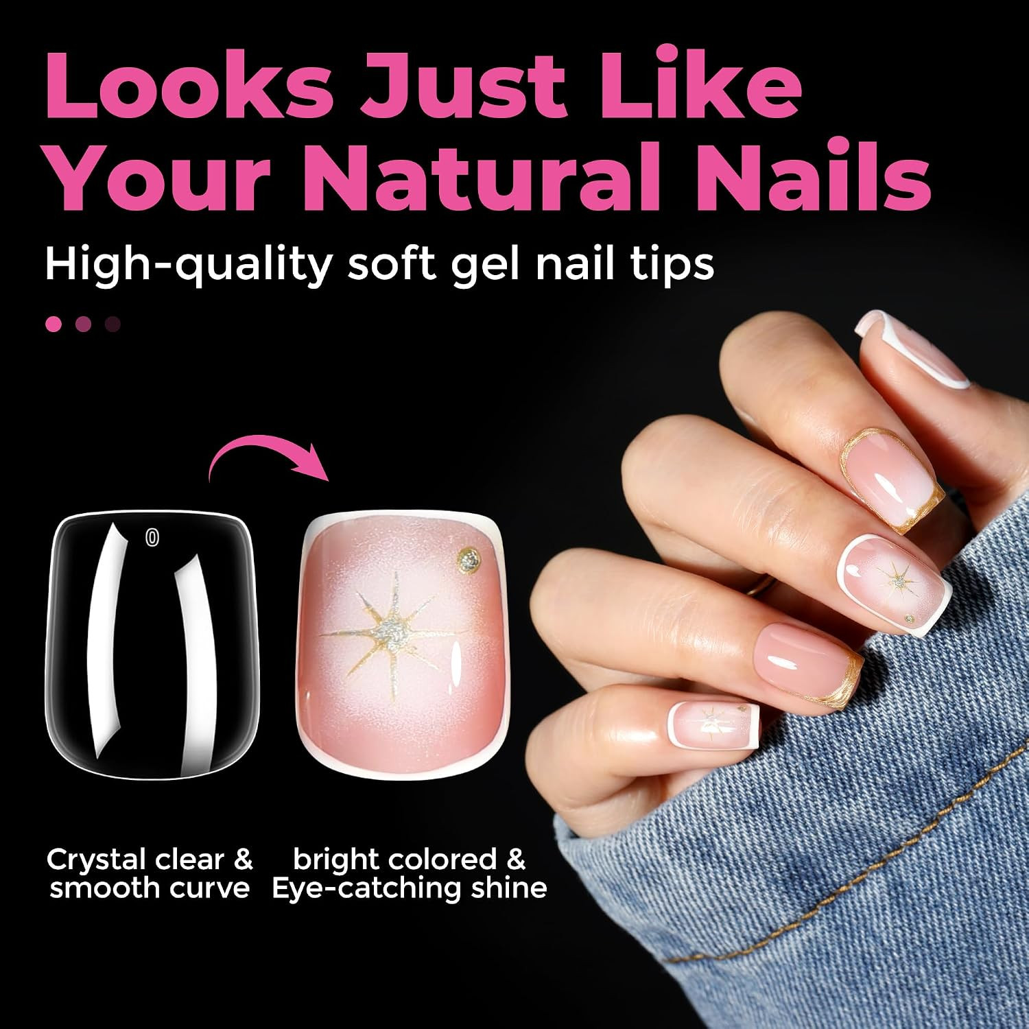 Extra Short Square Nail Tips XS Short Square Gel X Nails Tips 216Pcs XS Square