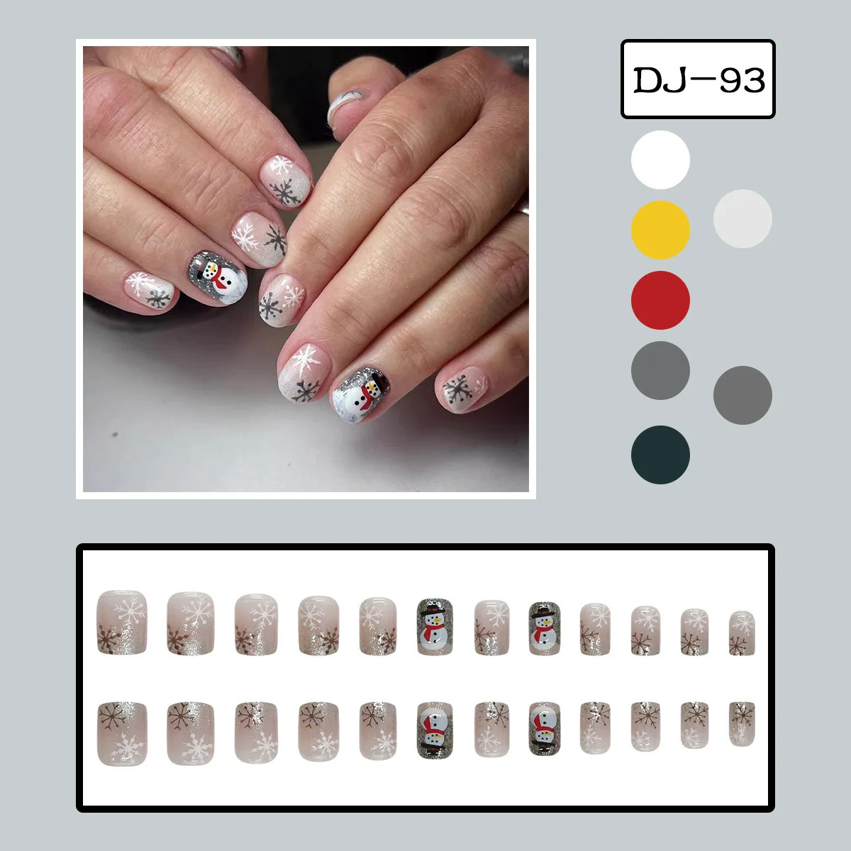 24pcs Halloween Spider Fake Nails French Coffin Full Cover Artificial Nail Tips