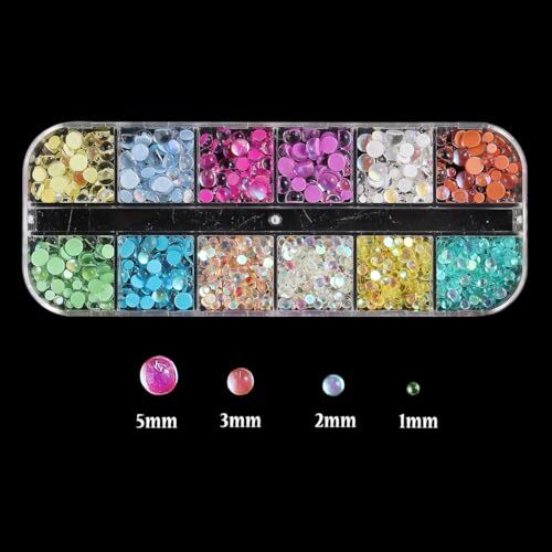 3D Aurora Bubble Nail Beads, Mixed Crystal Mermaid Beads for Nails, Nail Art